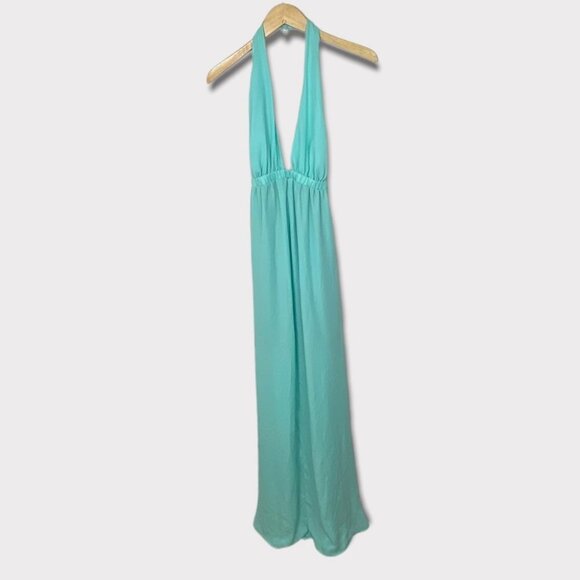 NWT Show Me Your Mumu Luna Halter Maxi Dress Teal Blue Size Small‎ New Tags Boho - Picture 4 of 11